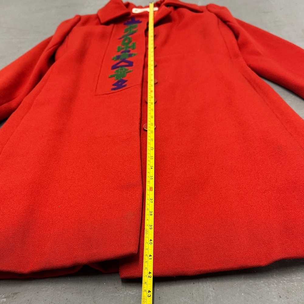 Vintage 1960s Rodrigues Red Embroidered Women's Coat - Picture 5 of 8